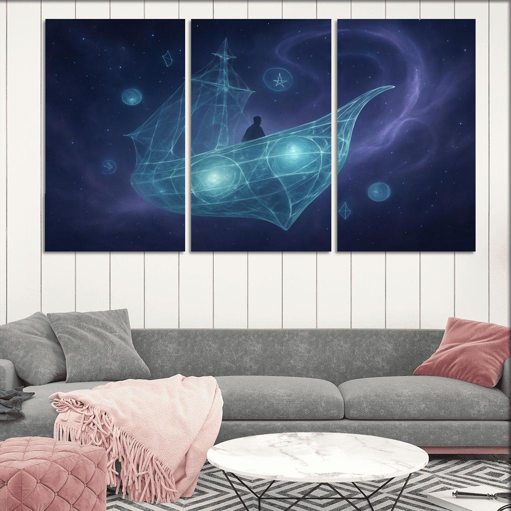 Aetherglass Navigator multi-panel paintings