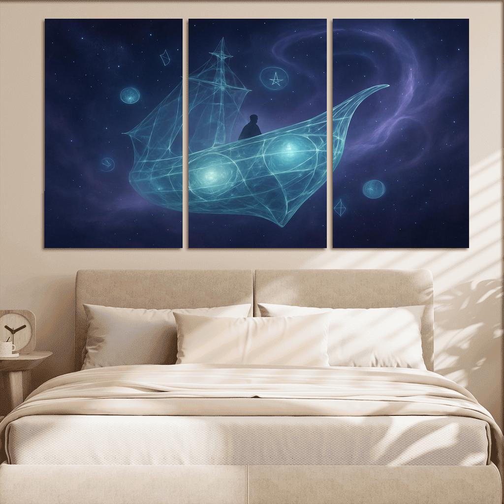 Aetherglass Navigator multi-panel paintings