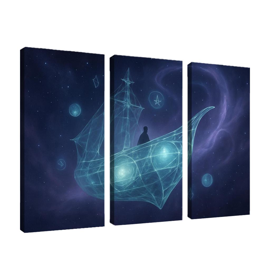 Aetherglass Navigator multi-panel paintings