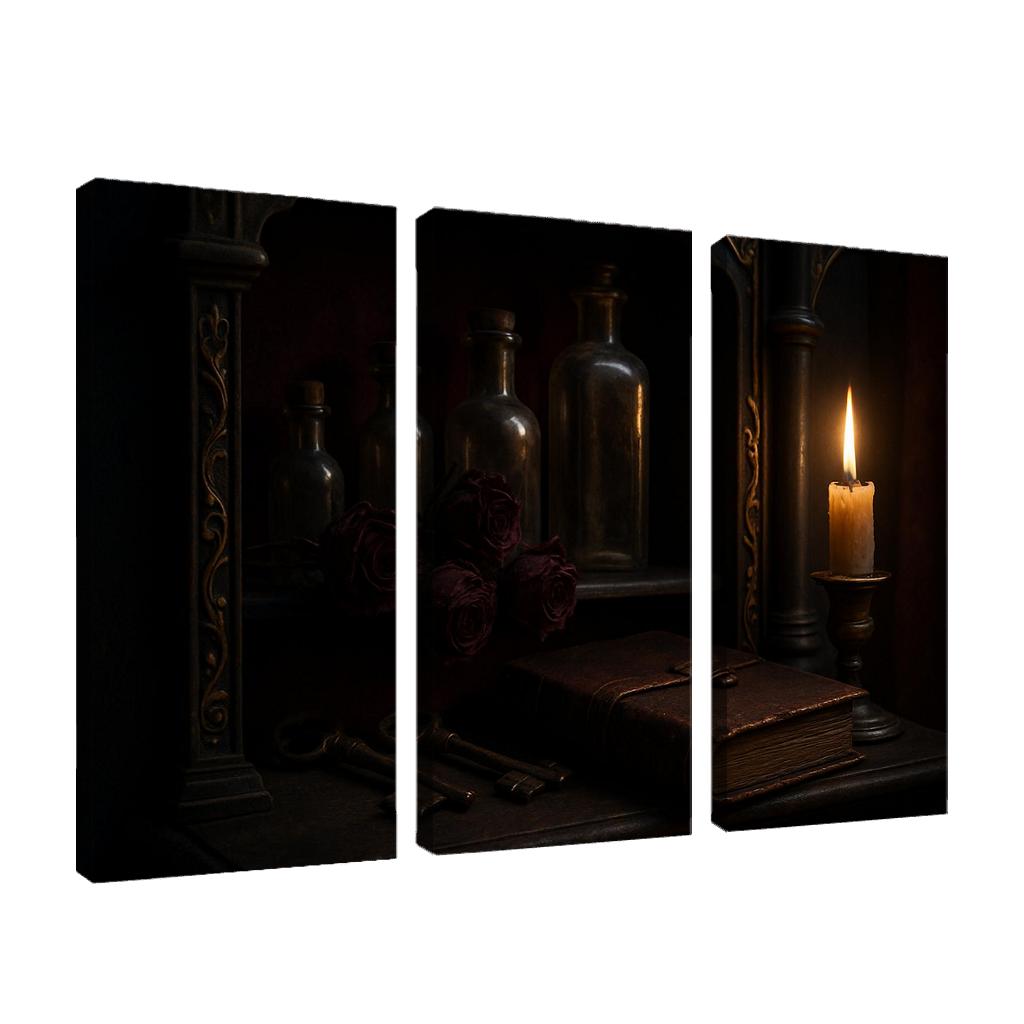 Velvet Reliquary Cabinet framed paintings