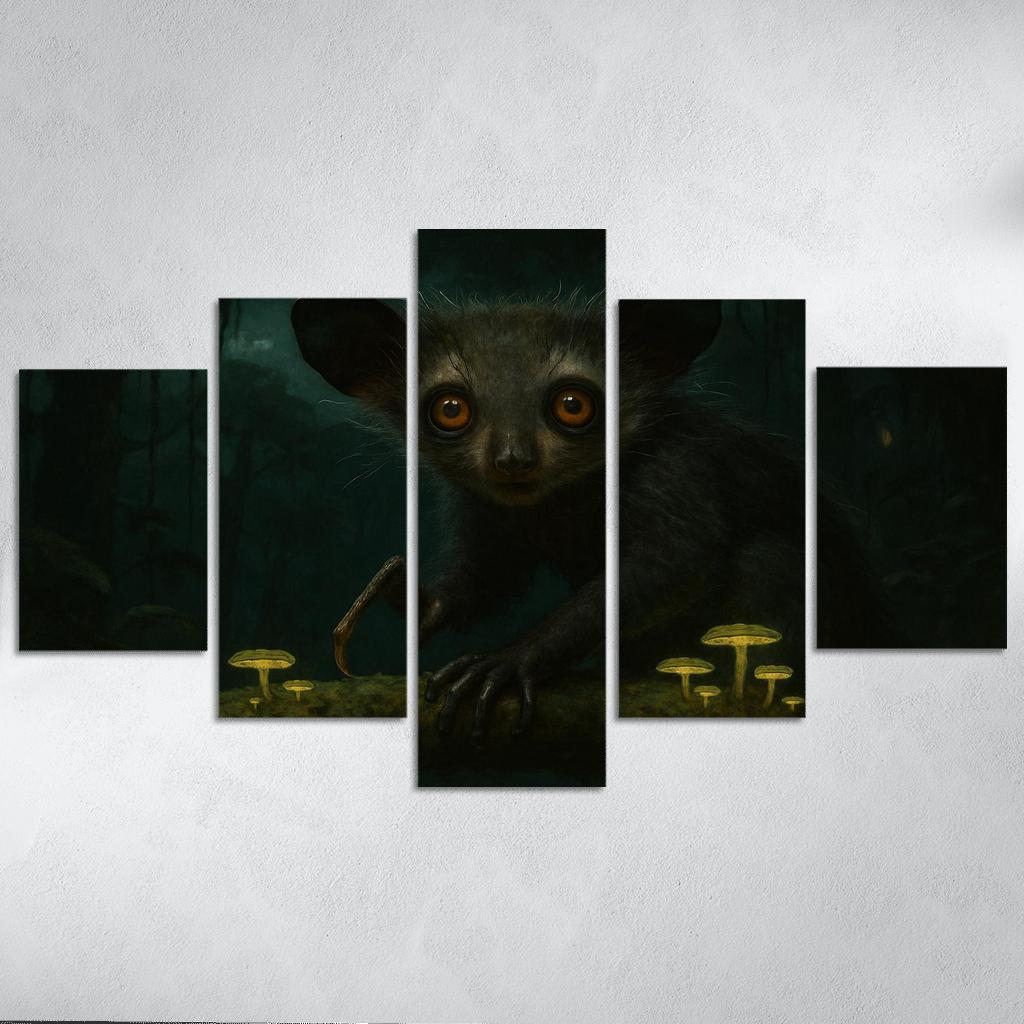 The Elusive Aye Aye Of The Rainforest Canopy custom paintings frame