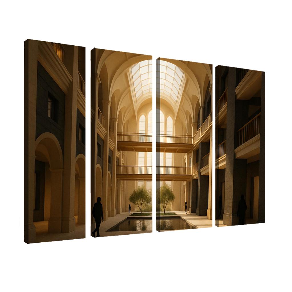 Lightwell Heritage Atrium multi-panel paintings