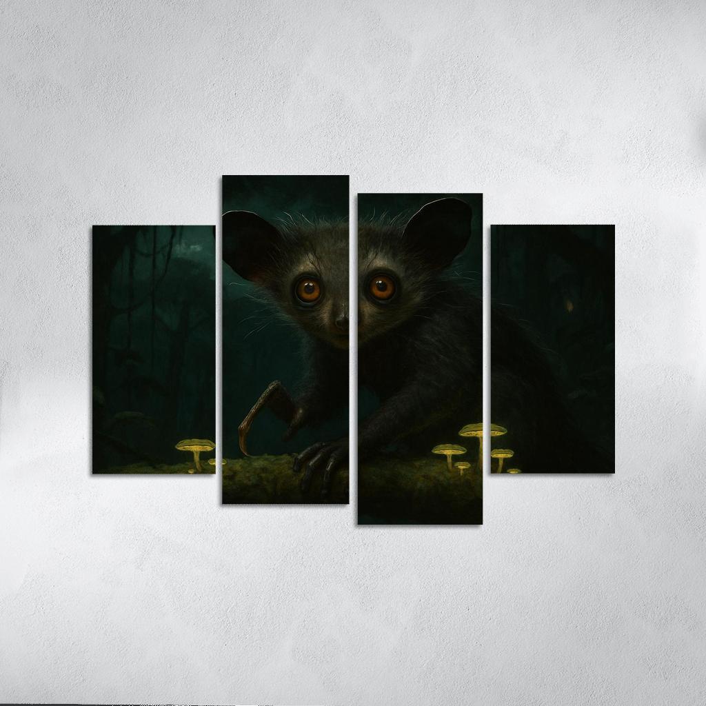 The Elusive Aye Aye Of The Rainforest Canopy custom paintings frame