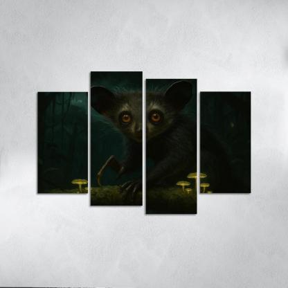 The Elusive Aye Aye Of The Rainforest Canopy custom paintings frame