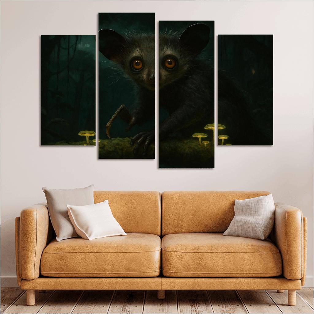 The Elusive Aye Aye Of The Rainforest Canopy custom paintings frame