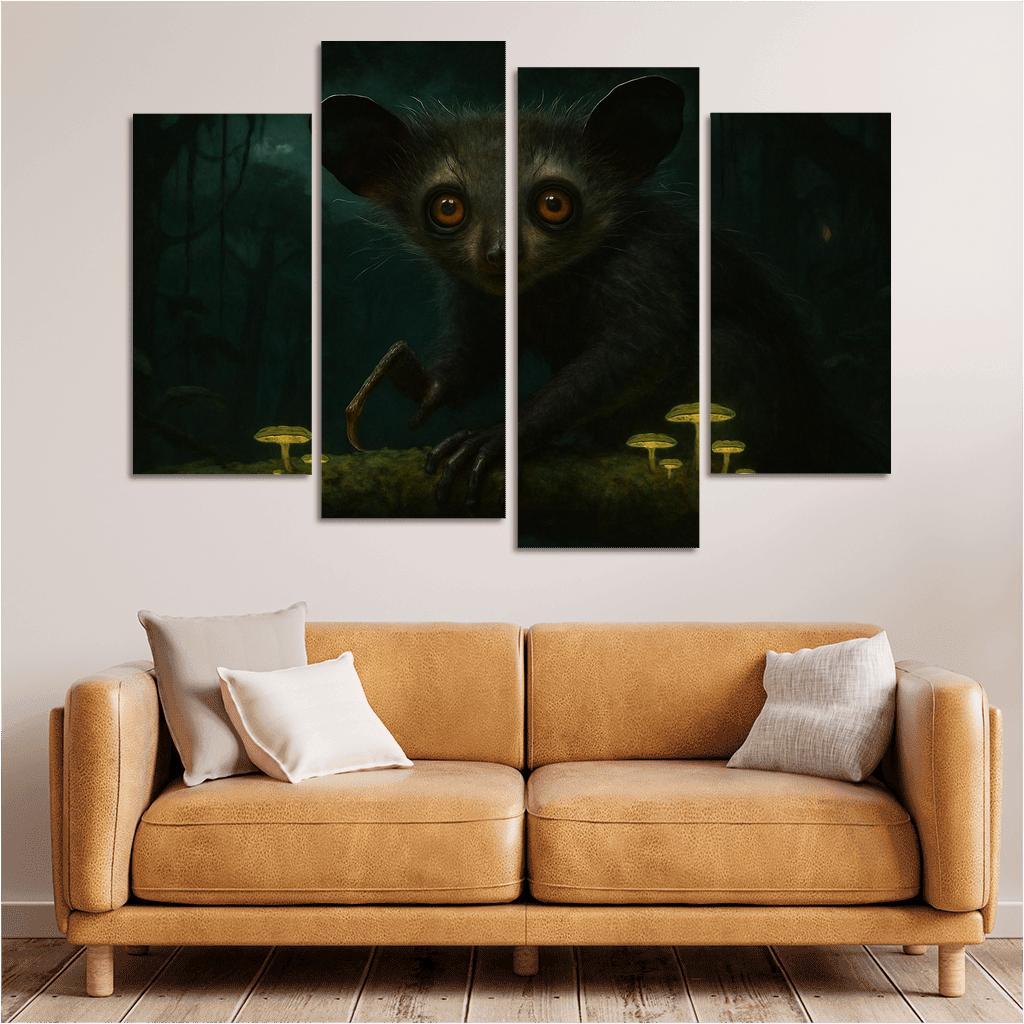 The Elusive Aye Aye Of The Rainforest Canopy custom paintings frame