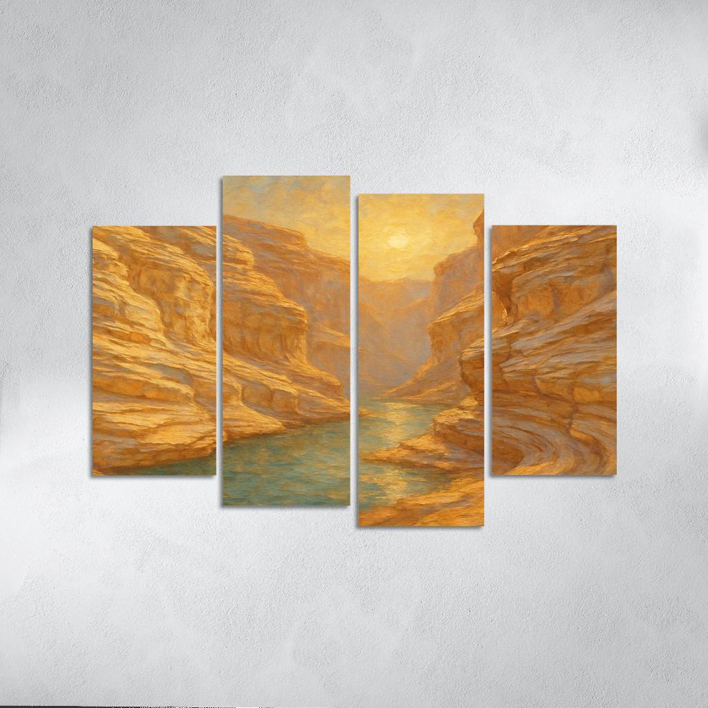 Sunlit Marble Cliffs Of Serene Canyon canvas paintings frame