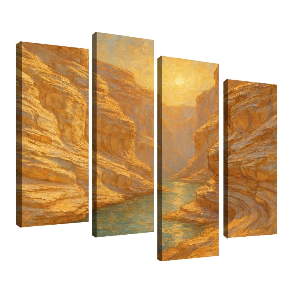 Sunlit Marble Cliffs Of Serene Canyon canvas paintings frame