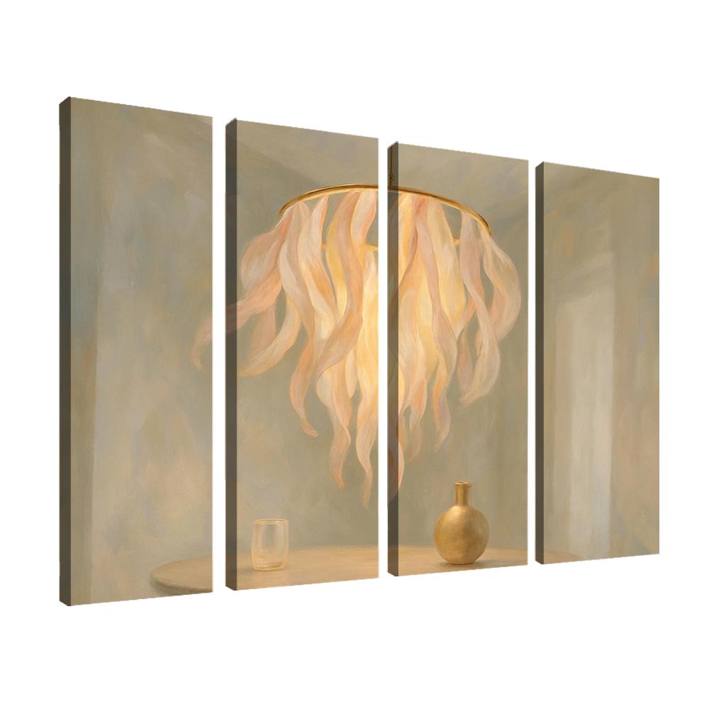 Luminous Silk Ribbon Chandelier custom paintings frame