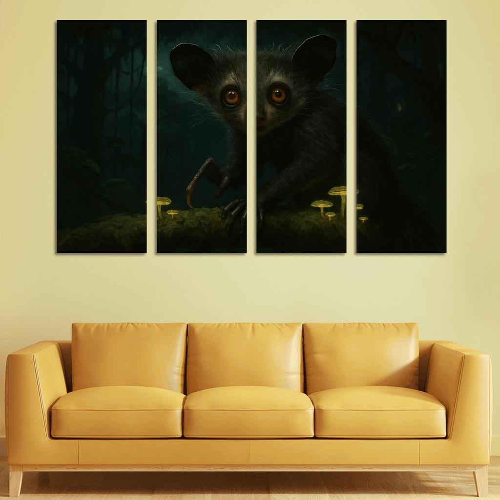 The Elusive Aye Aye Of The Rainforest Canopy custom paintings frame