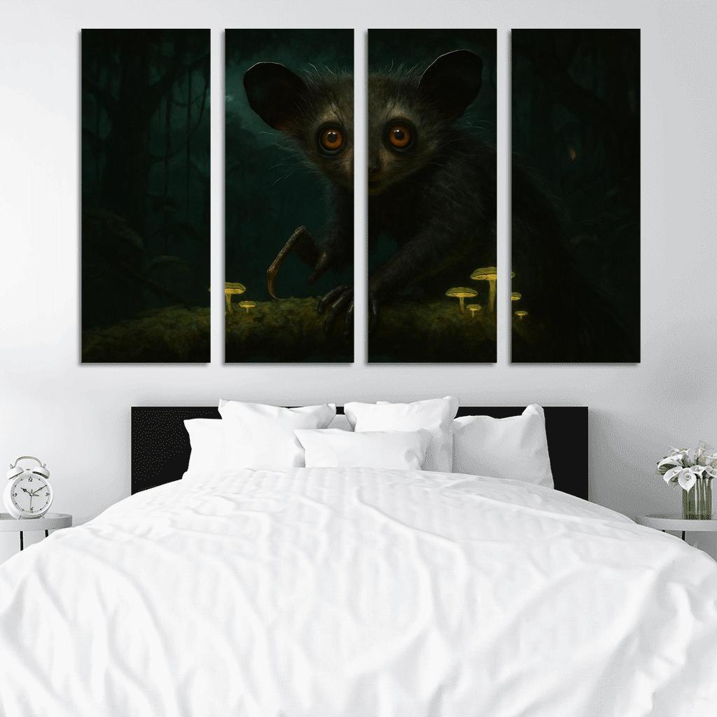 The Elusive Aye Aye Of The Rainforest Canopy custom paintings frame