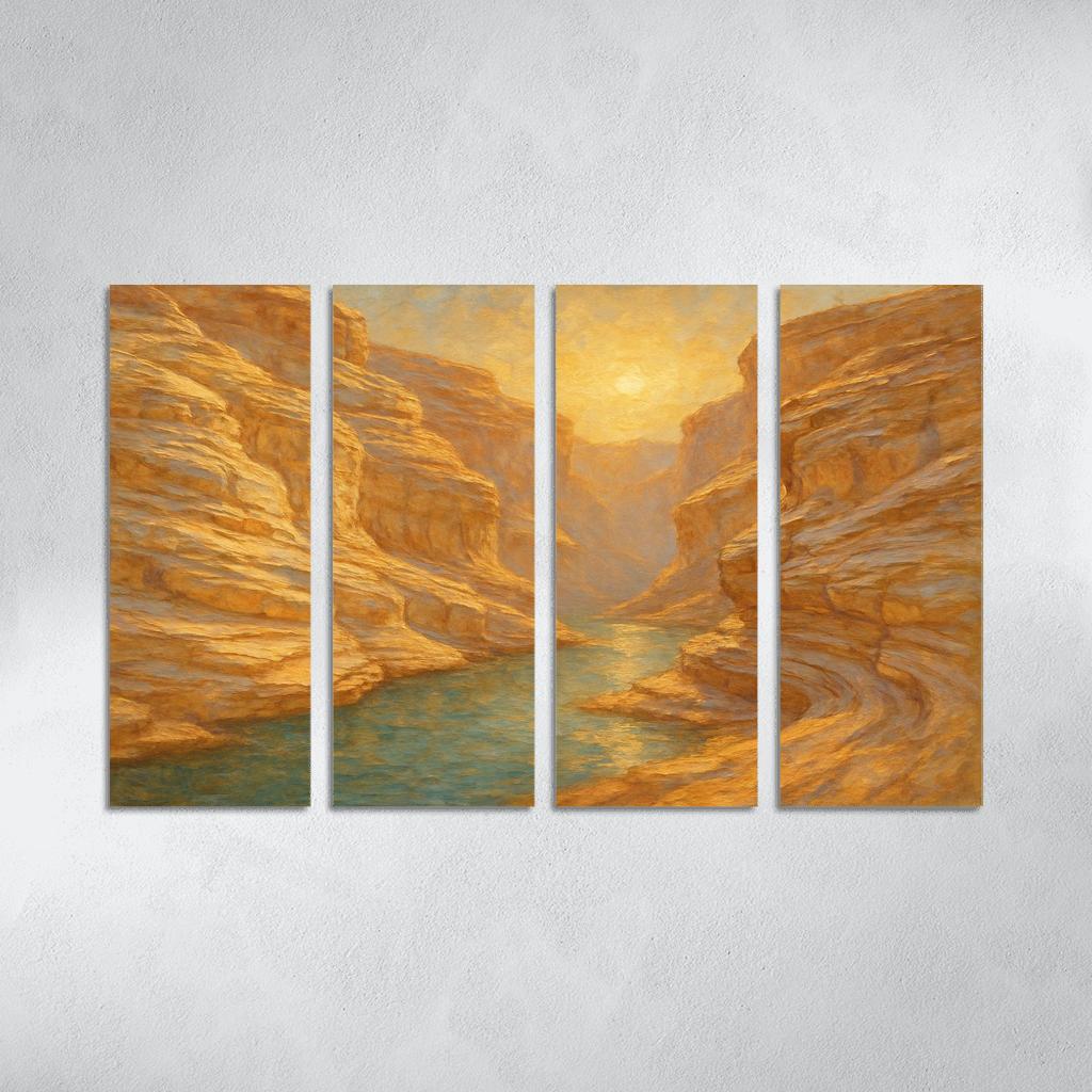 Sunlit Marble Cliffs Of Serene Canyon canvas paintings frame