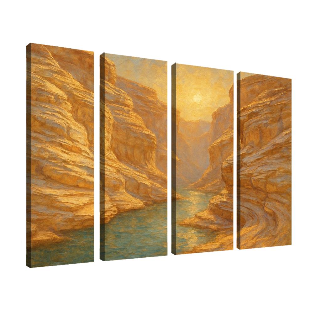 Sunlit Marble Cliffs Of Serene Canyon canvas paintings frame