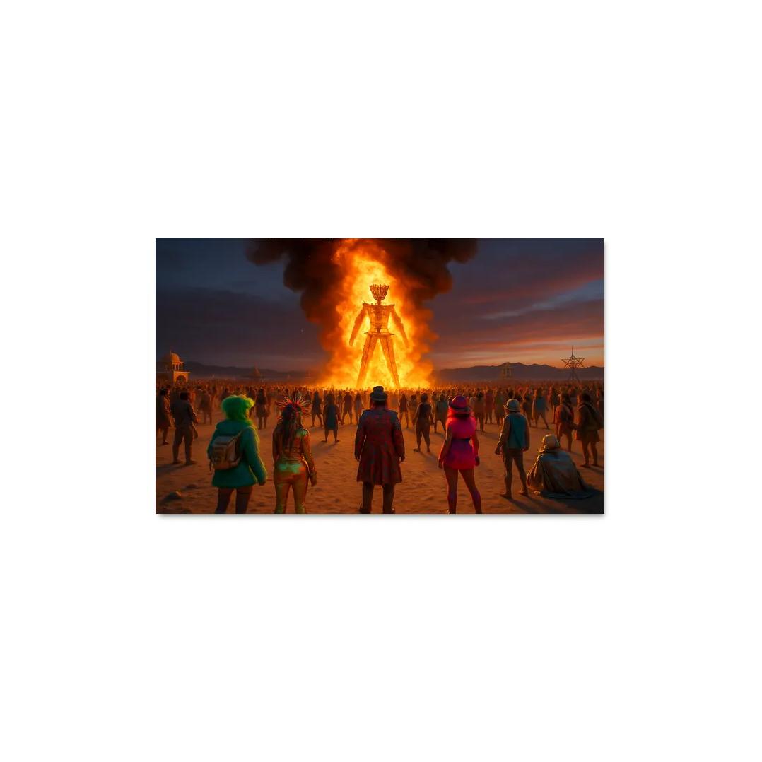 Burning Man Festival modern paintings frame