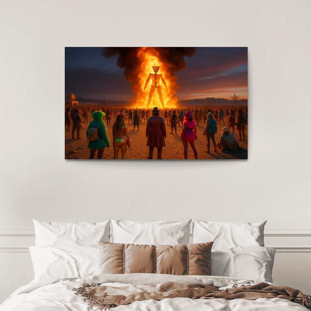 Burning Man Festival modern paintings frame