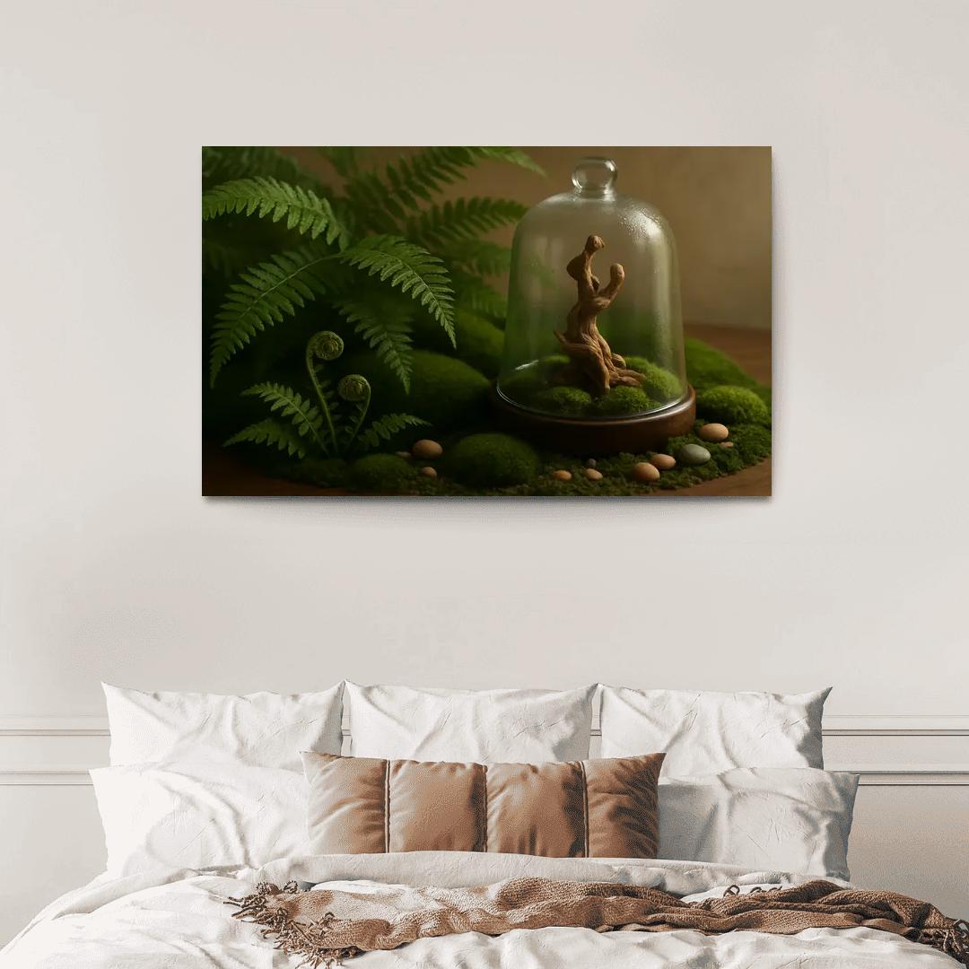 Verdant Fern And Moss Terrarium custom paintings frame