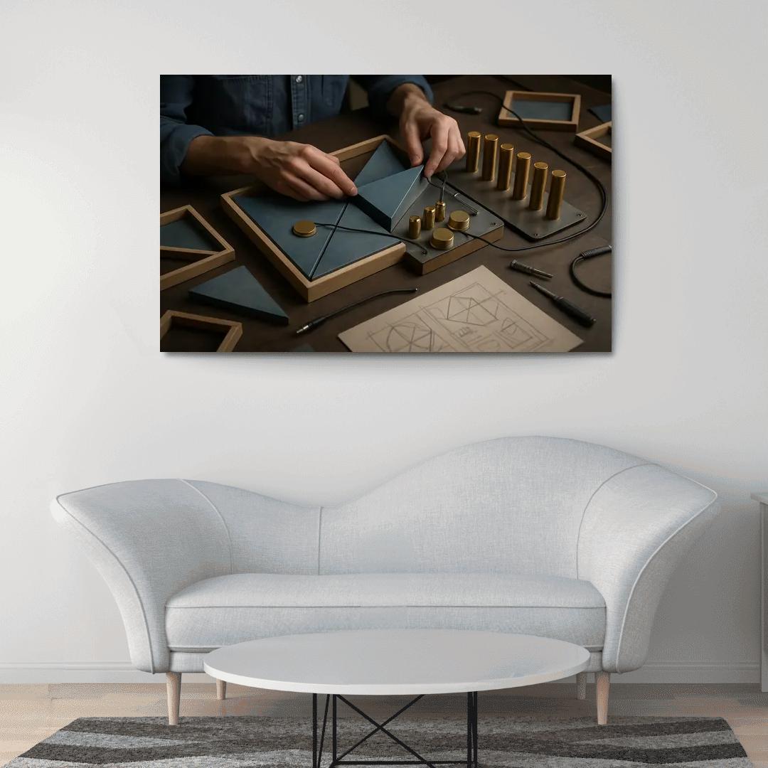 Modular Sound Sculpture Building framed paintings