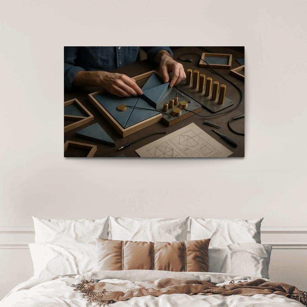 Modular Sound Sculpture Building framed paintings