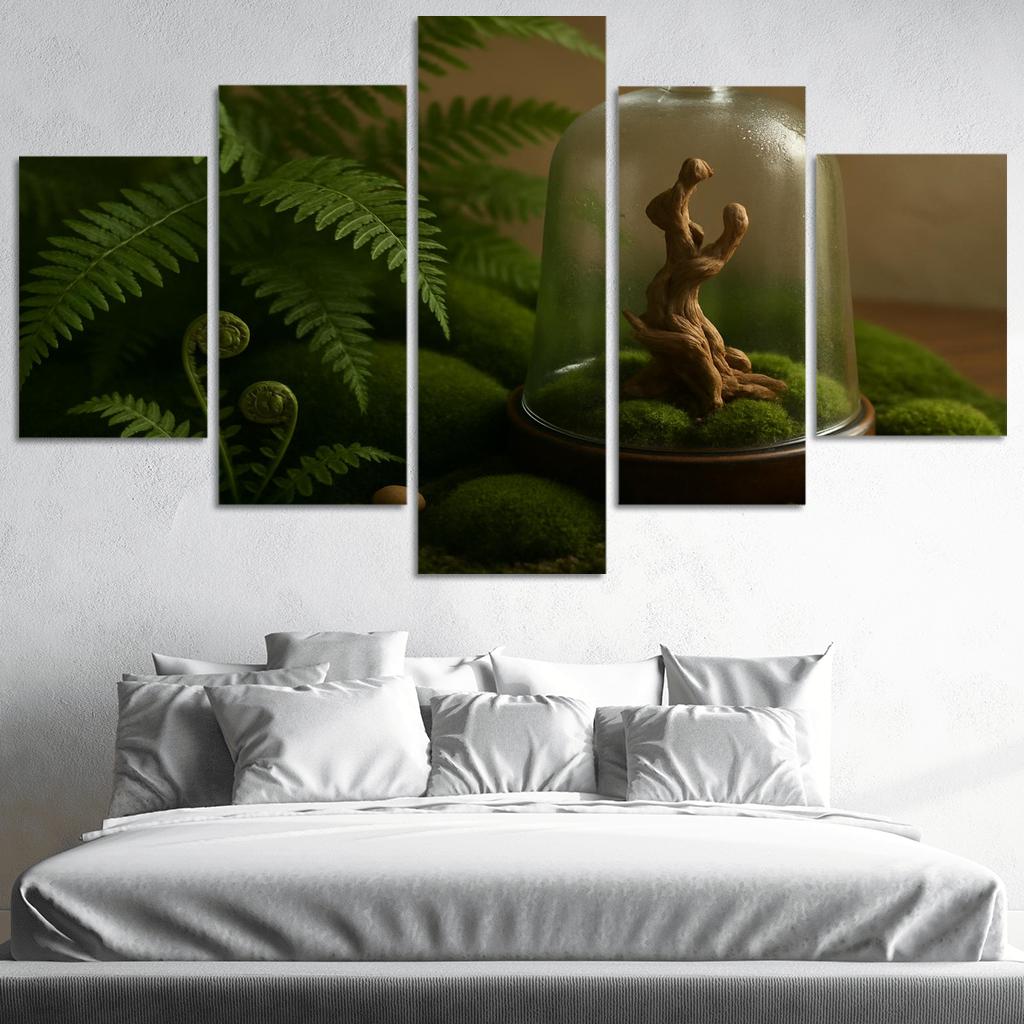 Verdant Fern And Moss Terrarium custom paintings frame