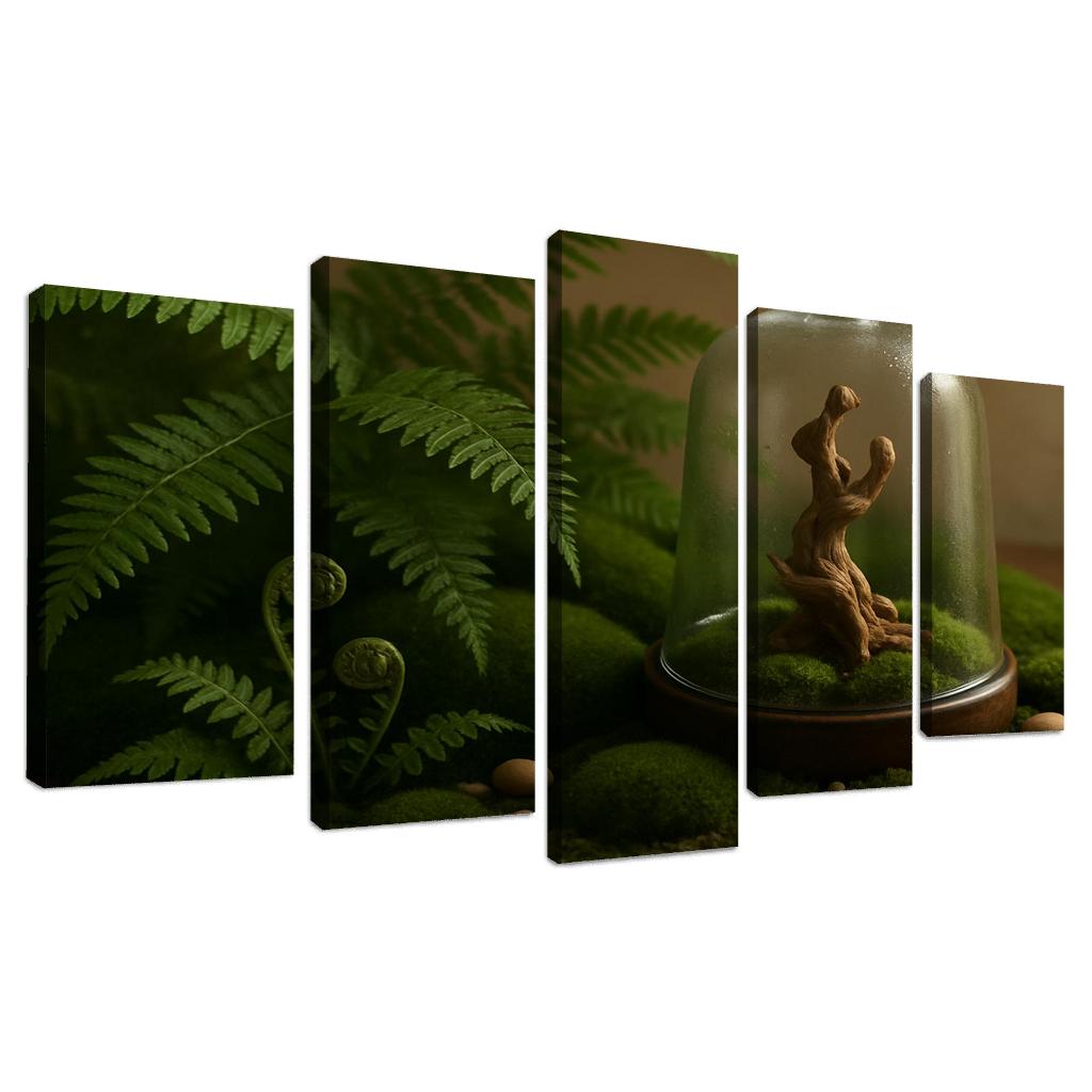 Verdant Fern And Moss Terrarium custom paintings frame