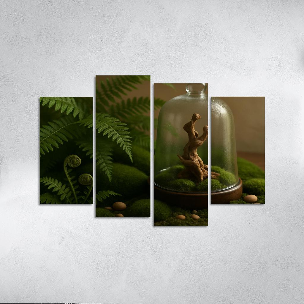 Verdant Fern And Moss Terrarium custom paintings frame