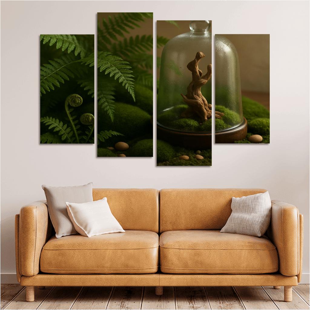 Verdant Fern And Moss Terrarium custom paintings frame
