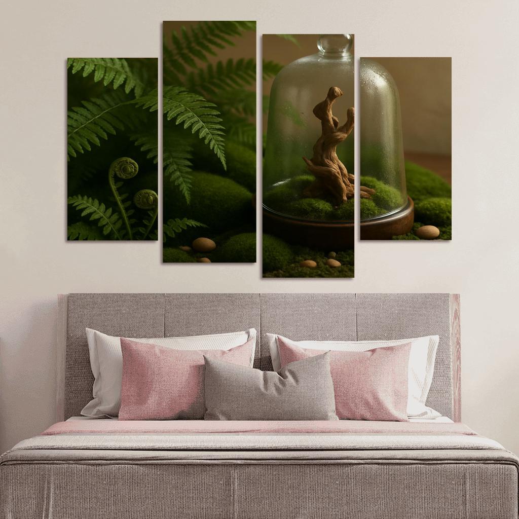 Verdant Fern And Moss Terrarium custom paintings frame