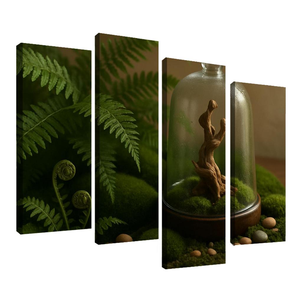 Verdant Fern And Moss Terrarium custom paintings frame