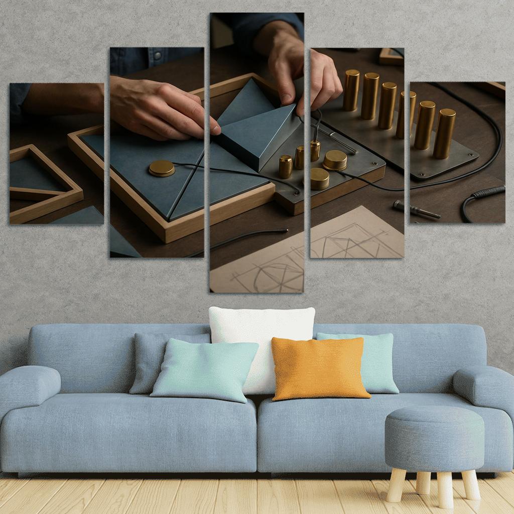 Modular Sound Sculpture Building framed paintings