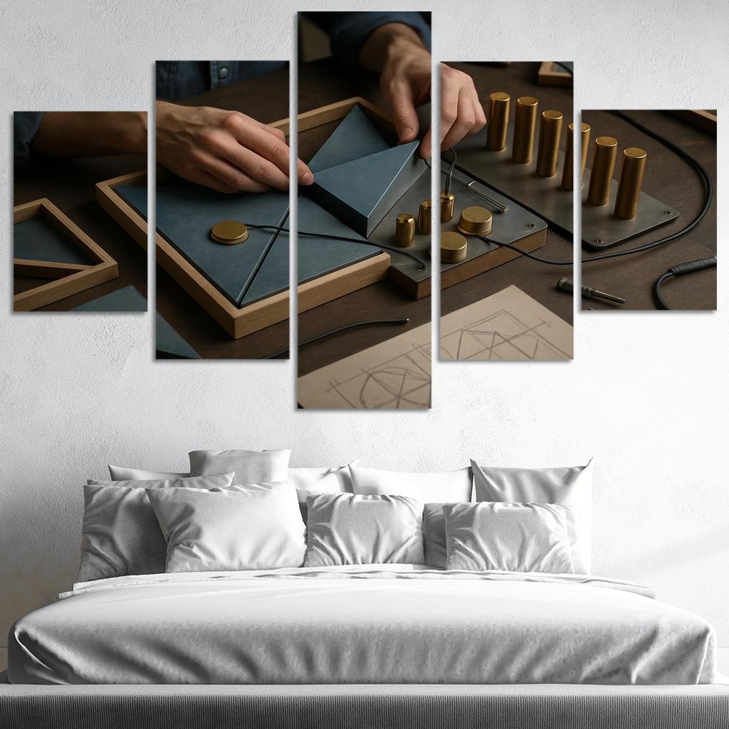 Modular Sound Sculpture Building framed paintings