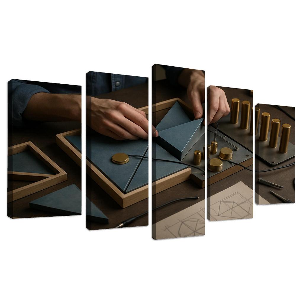 Modular Sound Sculpture Building framed paintings