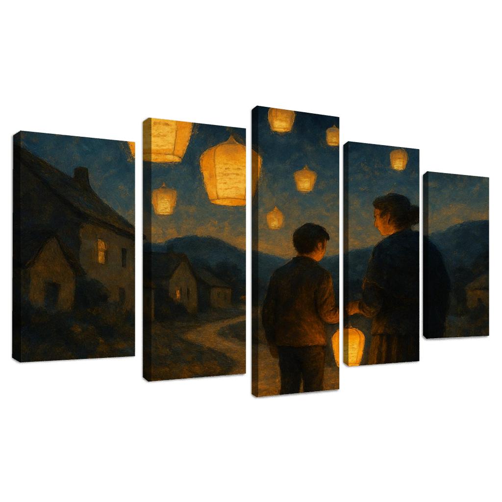 Lanterns For The Road Home oil paintings frame