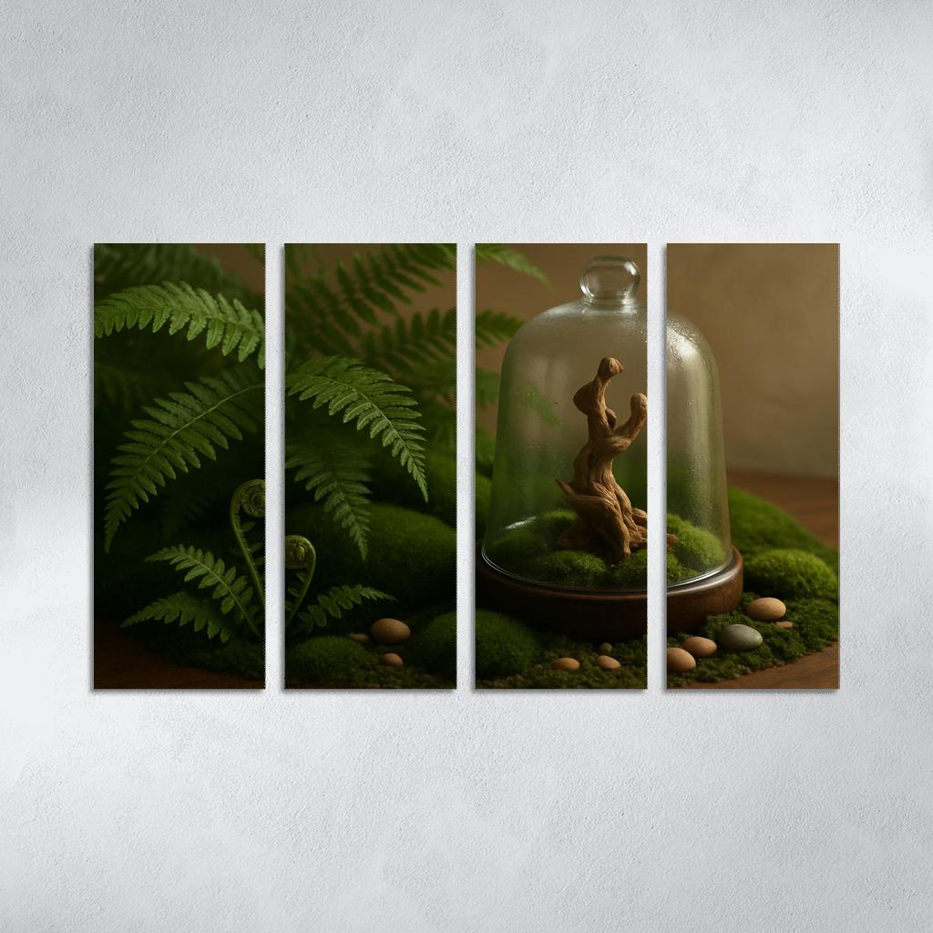 Verdant Fern And Moss Terrarium custom paintings frame