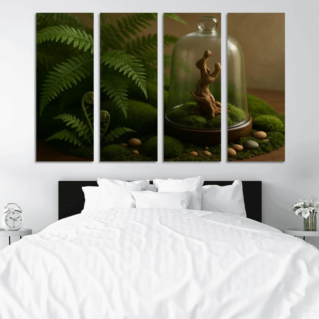 Verdant Fern And Moss Terrarium custom paintings frame
