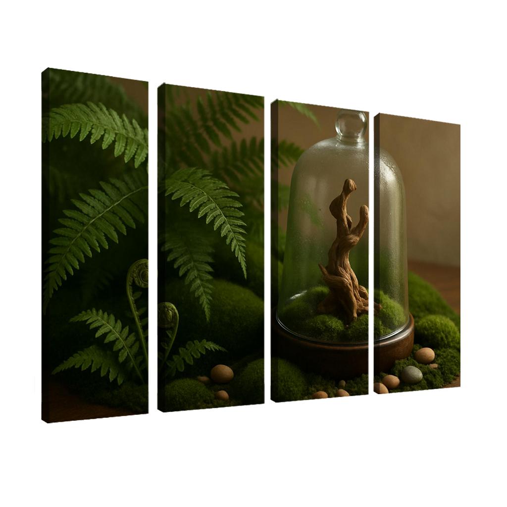 Verdant Fern And Moss Terrarium custom paintings frame