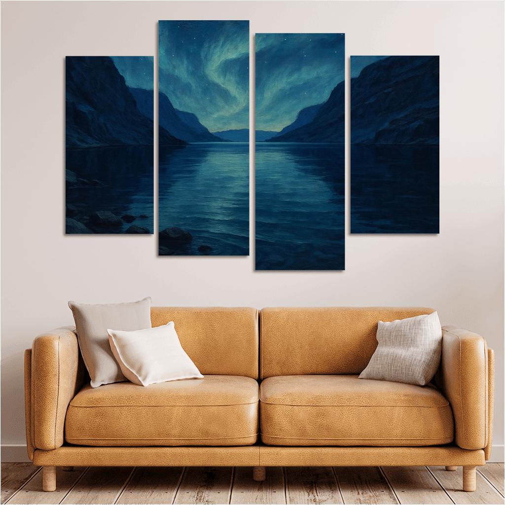 Glassfjord Aurora Ridge canvas paintings frame