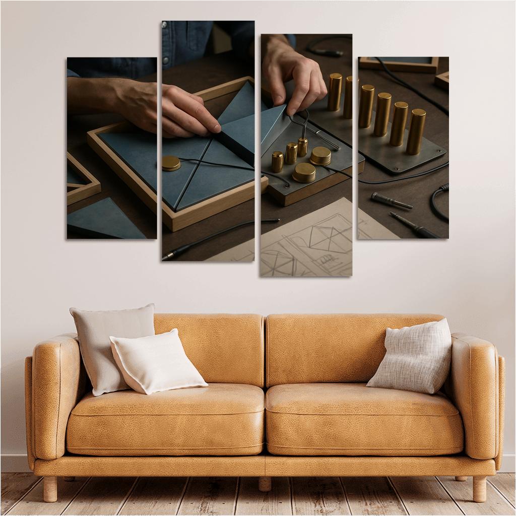 Modular Sound Sculpture Building framed paintings