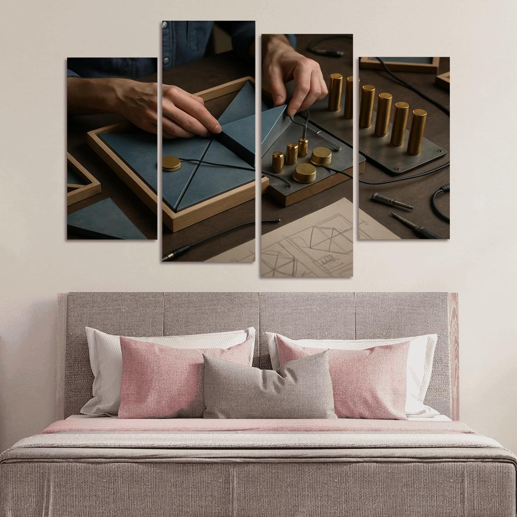 Modular Sound Sculpture Building framed paintings
