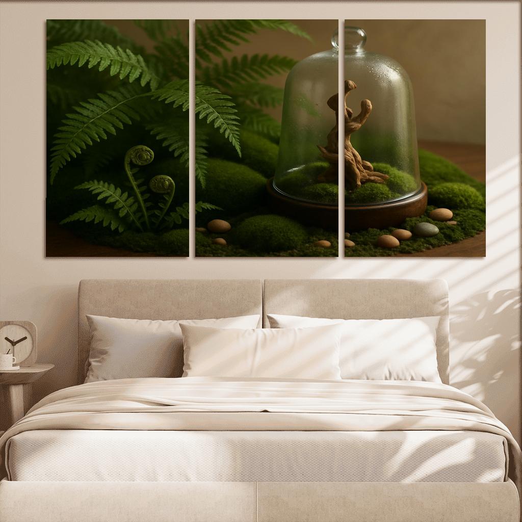 Verdant Fern And Moss Terrarium custom paintings frame