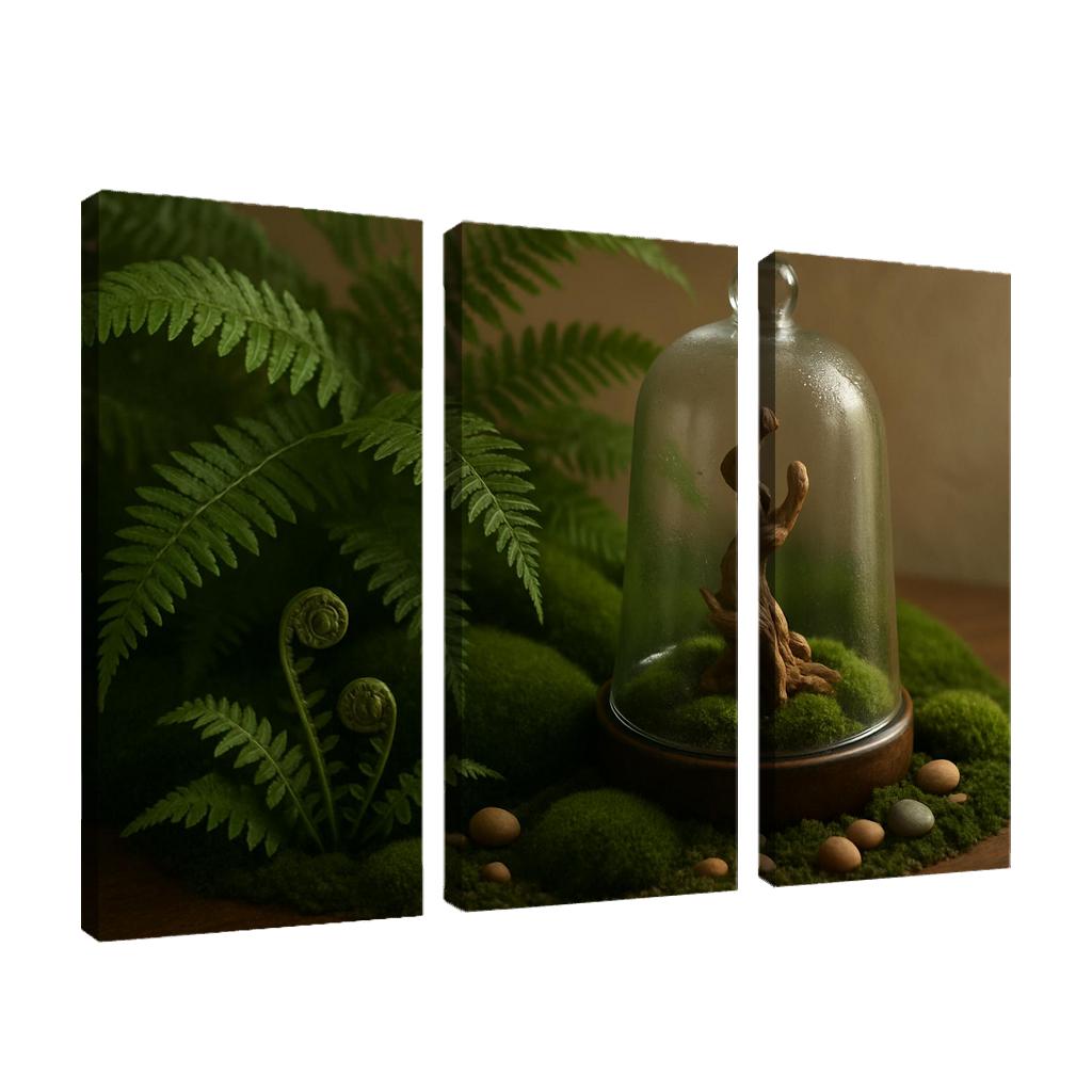 Verdant Fern And Moss Terrarium custom paintings frame