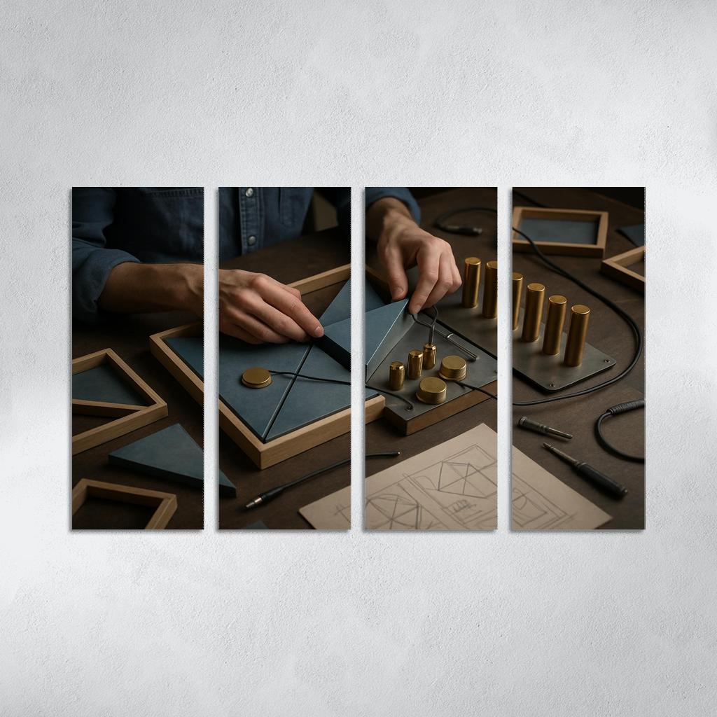 Modular Sound Sculpture Building framed paintings