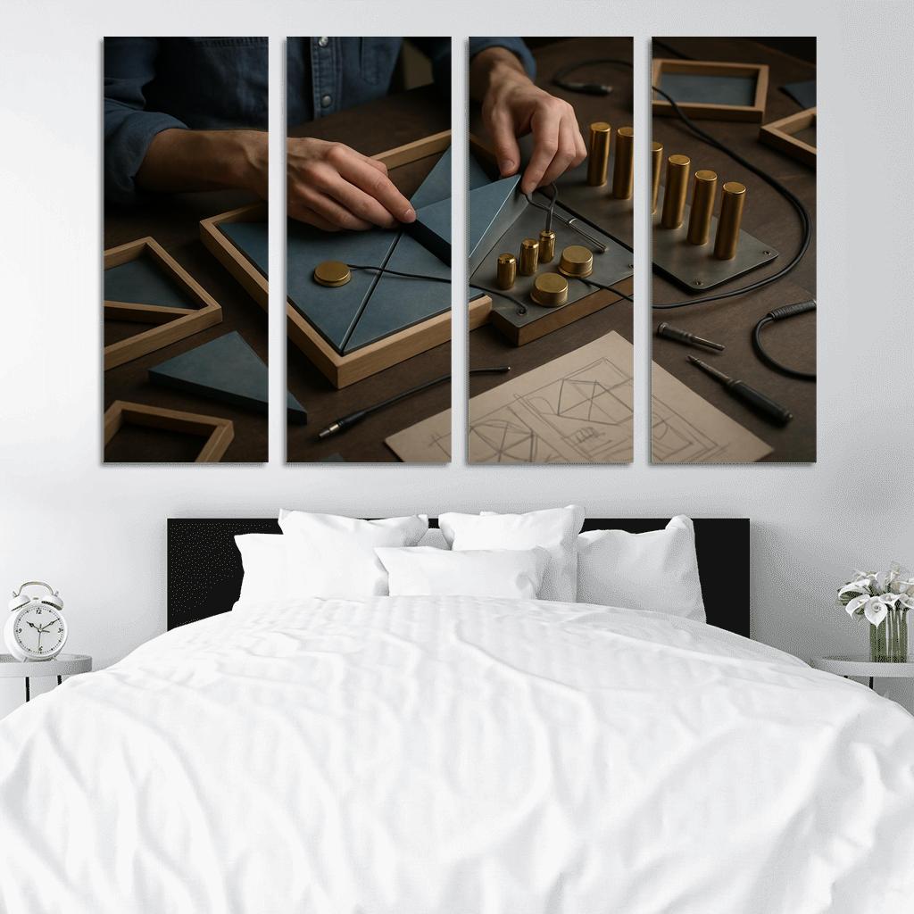 Modular Sound Sculpture Building framed paintings