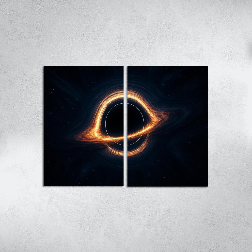 Photon Ring Around A Spinning Black Hole multi-panel paintings