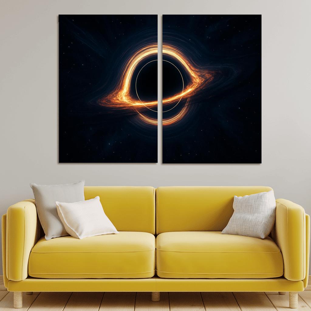 Photon Ring Around A Spinning Black Hole multi-panel paintings
