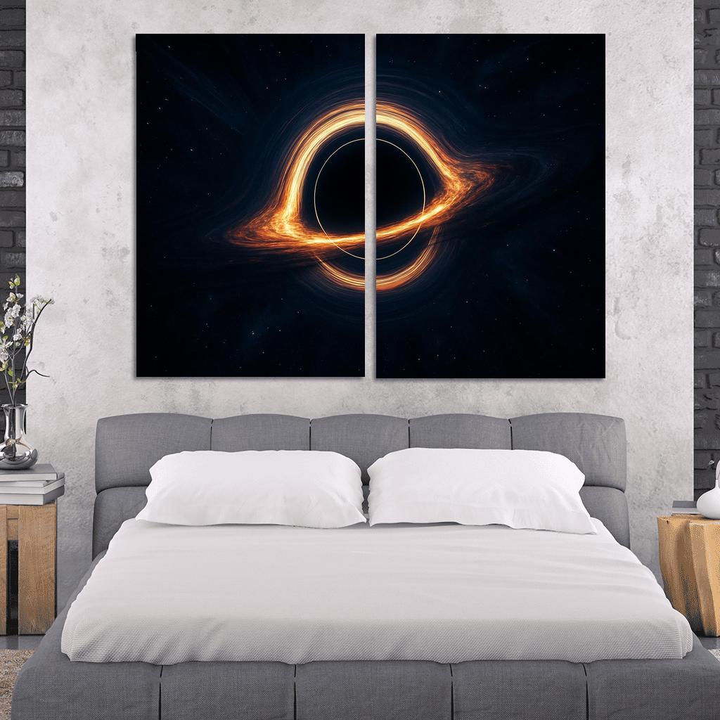 Photon Ring Around A Spinning Black Hole multi-panel paintings