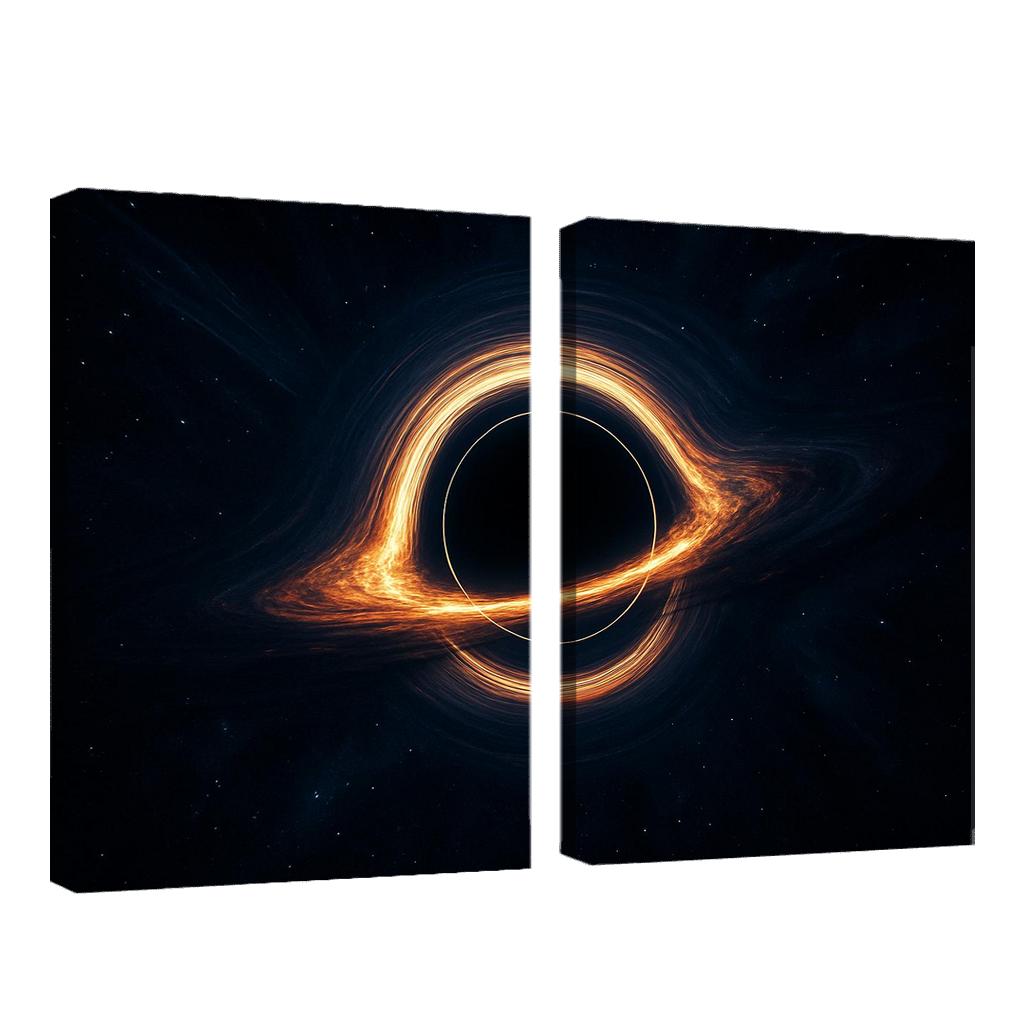 Photon Ring Around A Spinning Black Hole multi-panel paintings