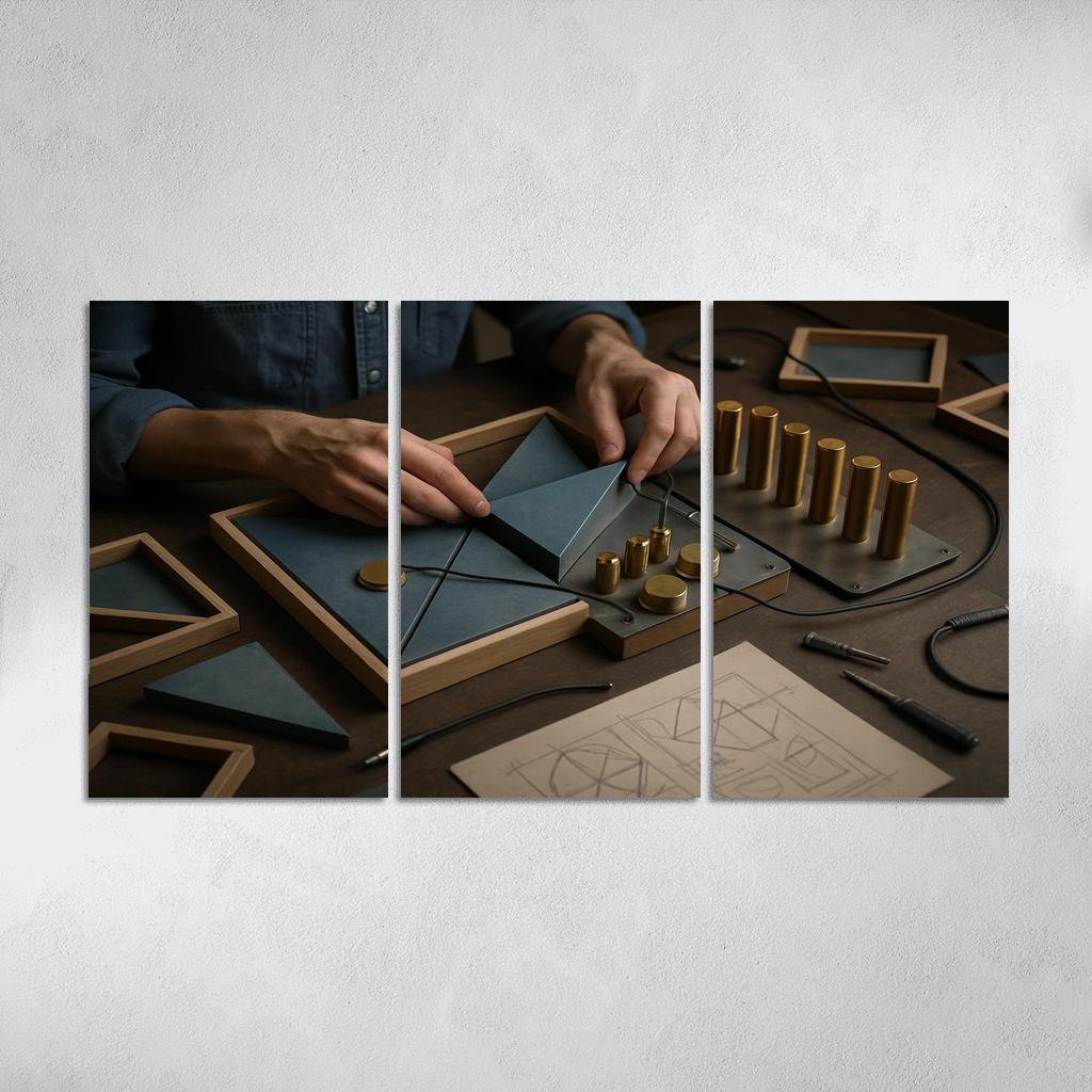 Modular Sound Sculpture Building framed paintings