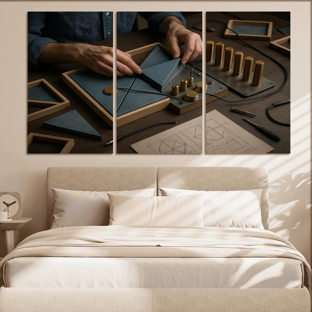 Modular Sound Sculpture Building framed paintings