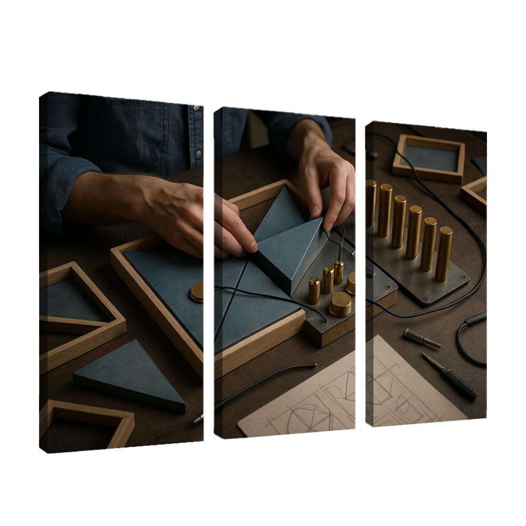 Modular Sound Sculpture Building framed paintings