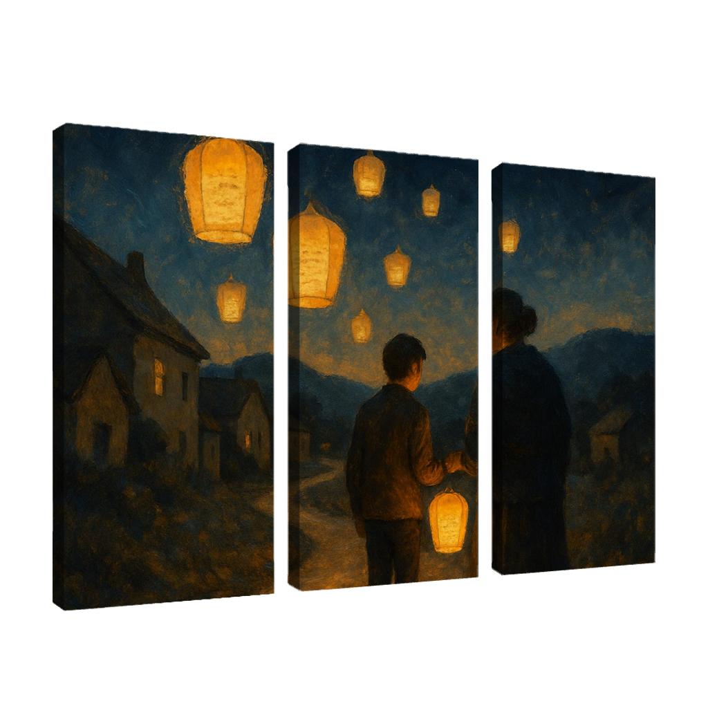 Lanterns For The Road Home oil paintings frame